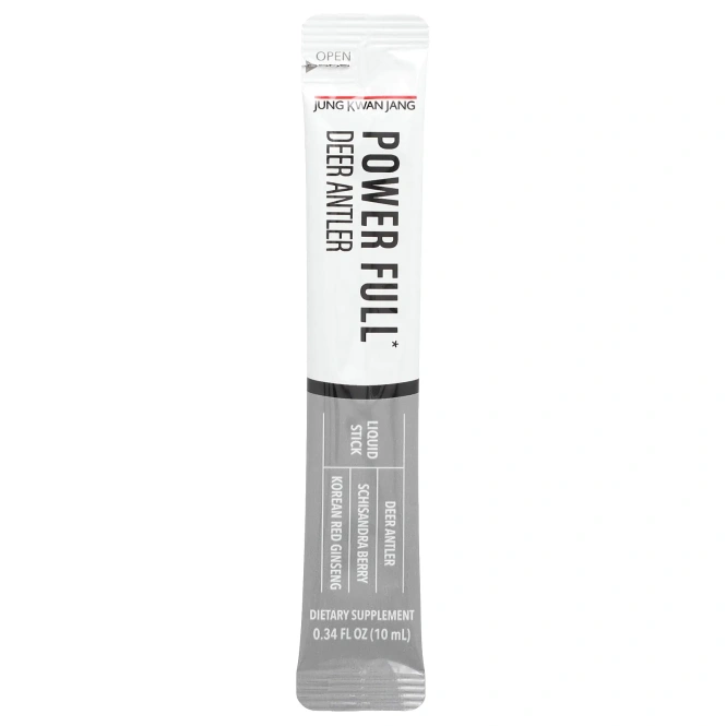 JungKwanJang, Power Full, оленьие рога, корейский красный женьшень, 10 жидких стиков по 10 мл (0,34 жидк. унции)