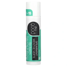 All Good Products, All Good Lips, бальзам для губ, SPF 15, мята, 4,25 г