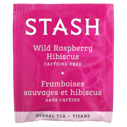 Stash Tea, Herbal Tea, гибискус с дикой малиной, без кофеина, 20 чайных пакетиков, 38 г (1,3 унции)