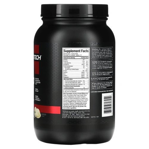 Muscletech, Nitro Tech, сывороточный изолят + смесь для роста сухой мышечной массы, ванильный вкус, 907 г (2 фунта)