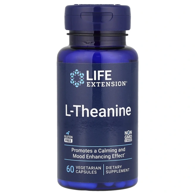 Life Extension, L-теанин, 100 мг, 60 растительных капсул