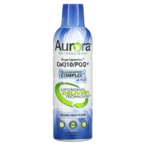 Aurora Nutrascience, Мега липосомальный CoQ10, органический фруктовый вкус, 300 мг, 480 мл (16 жидк. унций)