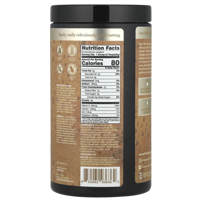 Perk Energy, Тан-мокко латте, 402 г (14,4 унции)