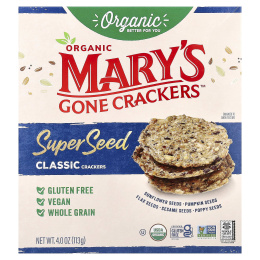 Mary's Gone Crackers, органические крекеры из суперсемена, классические, 113 г (4 унции)