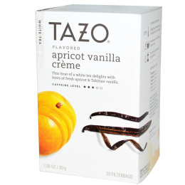 Tazo Teas, Белый чай со вкусом абрикосово-ванильного крема, 20 чайных пакетиков, 1,06 унции (30 г)