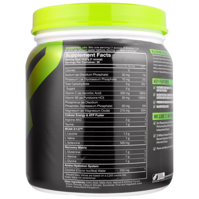 MusclePharm, Amino 1, Hydrate + Recover, Fruit Punch, 0.15 oz (426 g)