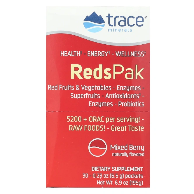 Trace Minerals Research, Reds Pak Ягодный микс 30 шт