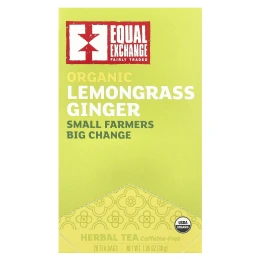 Equal Exchange, органический лемонграсс и имбирь, травяной чай, без кофеина, 20 чайных пакетиков, 30 г (1,05 унции)