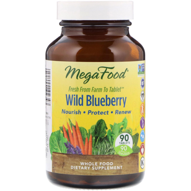 MegaFood, Дикая черника, 90 таблеток