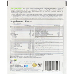 VeganSmart, Питательный коктейль "Все в одном", Ваниль 1,5 унц. (43 г)