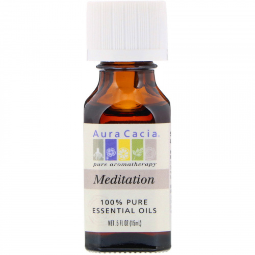 Aura Cacia, 100% чистое эфирное масло для медитации, 0.5 жидкой унции (15 мл)