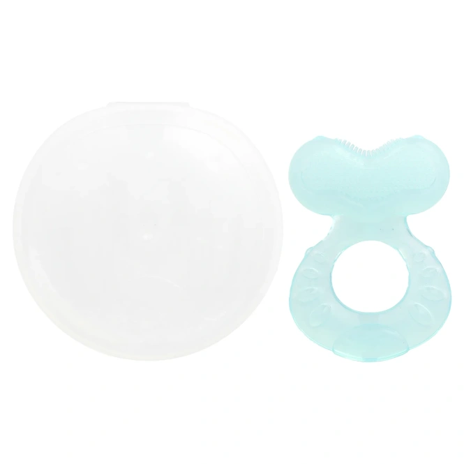 Nuby, Силиконовый прорезыватель для зубов, Teethe-eez, для детей от 3 месяцев, цвет морской волны, набор из 2 предметов
