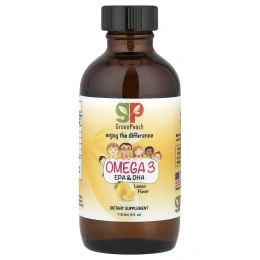 GreenPeach, омега-3 с ЭПК и ДГК, со вкусом лимона, 118,3 мл (4 жидк. унции)