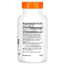 Doctor's Best, Натуральный витамин K2 MK-7 с MenaQ7, 45 мкг, 180 капсул в растительной оболочке