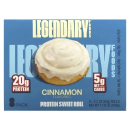 Legendary Foods, протеиновая булочка, корица, 8 шт. по 63 г (2,2 унции)