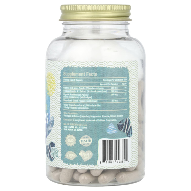 Maju Superfoods, дикий морской мох, 120 капсул