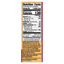 Fiber One, Мягкое печенье, кусочки шоколада, 6 пакетиков по 31 г (1,1 унции)