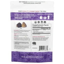 Real Mushrooms, Чага, порошок экстракта органических грибов, 60 г (2,12 унции)