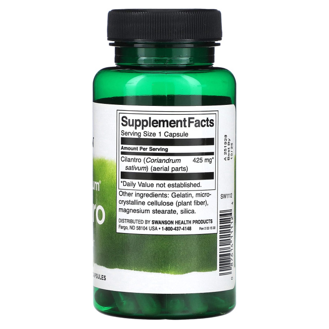 Swanson, Кинза полного спектра, 425 мг, 60 капсул