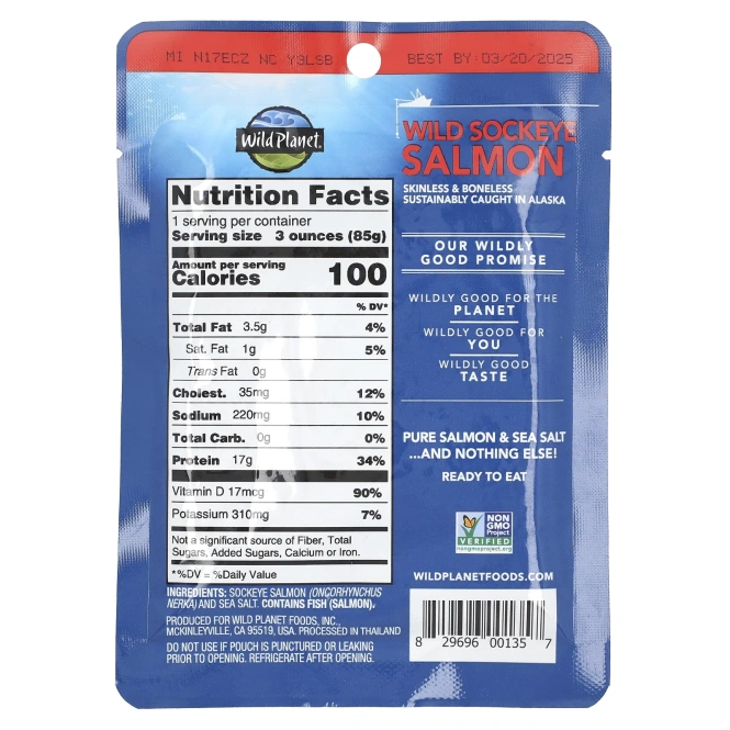 Wild Planet, дикая нерка, 85 г (3 унции)