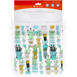 Full Circle, ZipTuck, многоразовые пакетики для бутербродов, кактусовая вечеринка, 2 шт.