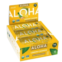 Aloha, Organic Protein Bars, Lemon Cashew, 12 Bars, 1.98 oz (56 g) Each