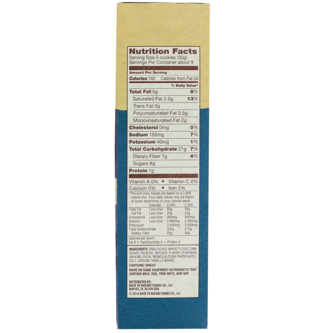 Back to Nature, Madagascar Vanilla Cookies, 9 oz (255 g)
