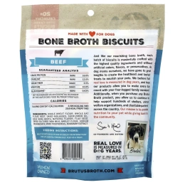 Brutus Bone Broth, печенье, для собак, с говядиной, 226 г (8 унций)