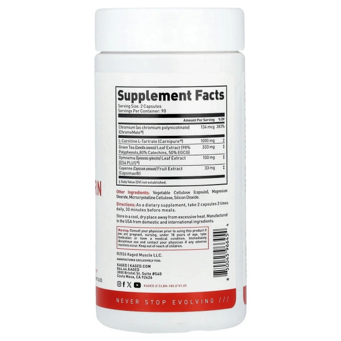 Kaged, Clean Burn, 180 растительных капсул