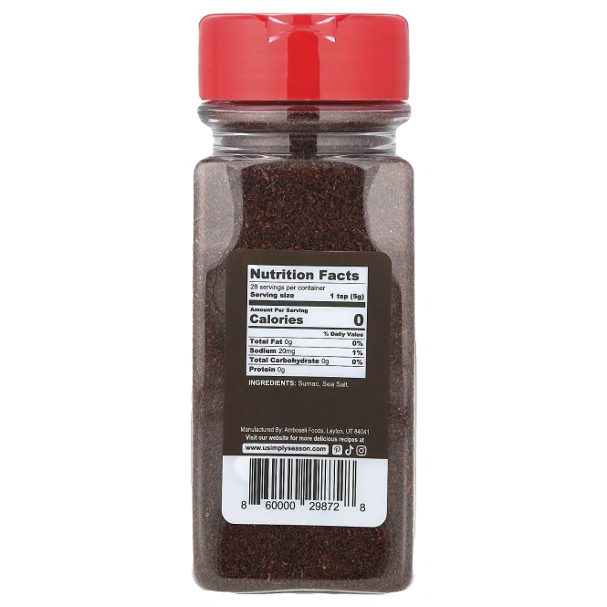 USimplySeason, Острый сумах, молотый, 141 г (5 унций)