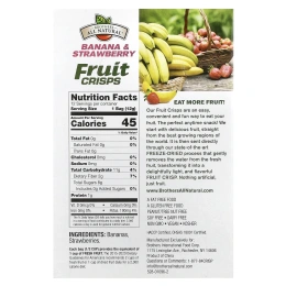 Brothers-All-Natural, Фруктовые чипсы, банан и клубника, 12 пакетиков на одну порцию, 12 г (0,42 унции)