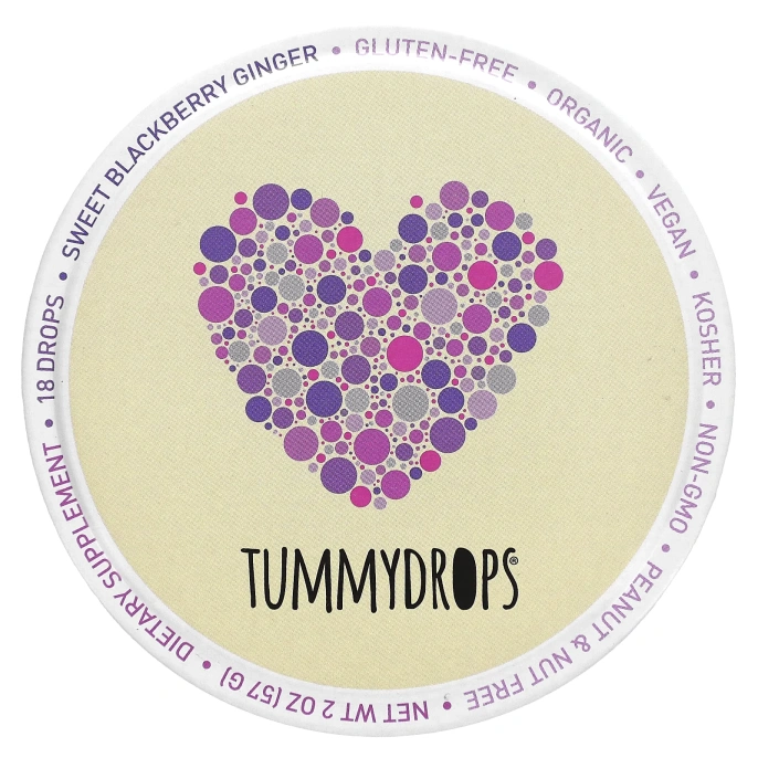 Tummydrops, сладкая ежевика и имбирь, 18 капель
