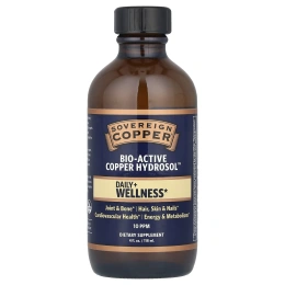 Sovereign Silver, Bio-Active Copper Hydrosol, гидрозоль меди, 10 част./млн, 118 мл (4 жидк. унции)