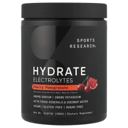 Sports Research, Hydrate, электролиты, вишня и гранат, 450 г (15,87 унции)