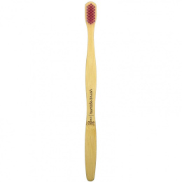 The Humble Co., Humble Bamboo Toothbrush, для взрослых чувствительных людей, розовый цвет, 1 зубная щетка