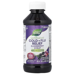 Nature's Way, Sambucus®, средство от простуды и гриппа, сироп из бузины, для детей от 6 лет, ягодный вкус, 120 мл (4 жидк. унции)