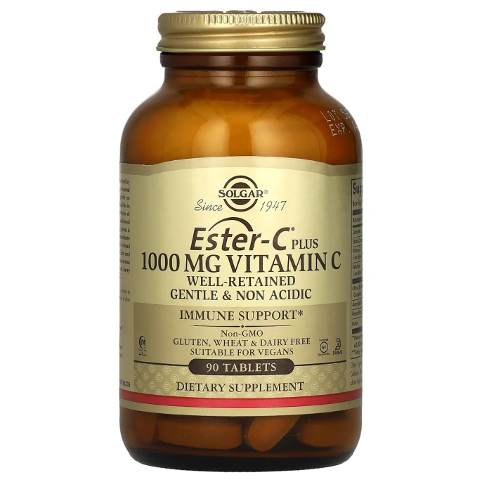Solgar Ester-C Plus 1000 mg Vitamin C Tablets 90 таблеток