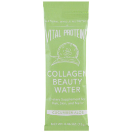 Vital Proteins, Косметическая вода для поддержания коллагена, огурец и алоэ, 14 пакетов, 0,46 унций (13 г)
