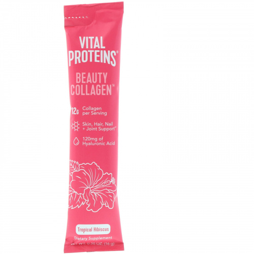 Vital Proteins, Beauty Collagen, тропический гибискус, 14 пакетиков по 0,56 унц. (16 г)