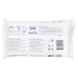 Natracare, Детские Салфетки с Огранической Ромашкой, Абрикосом и Сладким Миндальным Маслом, 50 салфеток