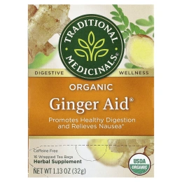 Traditional Medicinals, Ginger Aid, органический, (имбирь), без кофеина, 16 чайных пакетиков, 32 г (1,13 унции)