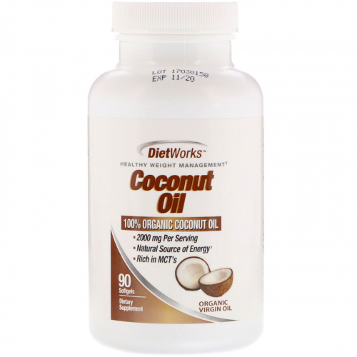DietWorks, Coconut Oil, 90 Softgels