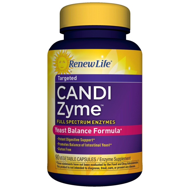 Renew Life, CandiZyme, направленного действия, 90 растительных капсул