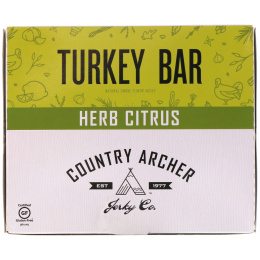 Country Archer Jerky, Turkey Bar, Herb Citrus, 12 Bars, 1.5 oz (42 g)