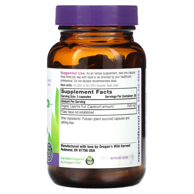 Oregon's Wild Harvest, Кайенский перец, 90 желатиновых капсул