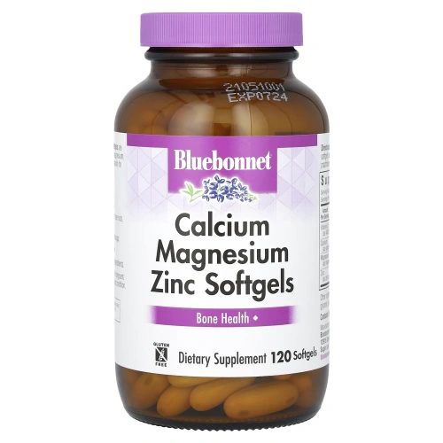 Bluebonnet Nutrition, Кальций, магний и цинк, 120 гелевых капсул