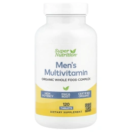 Super Nutrition, мультивитамины из органических цельных продуктов для мужчин, с экстрактами органической амлы, органического подсолнечника, органической моринги и органического шиитаке, 120 таблеток