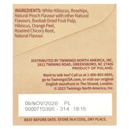 Twinings, Herbal Tea, персик и апельсин, без кофеина, 20 чайных пакетиков, 50 г (1,76 унции)