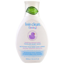Live Clean, Baby, средство для купания детей без слез успокаивающего действия, с овсом, 300 мл (10 унций)