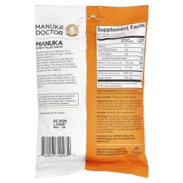 Manuka Doctor, мёд манука в леденцах с имбирём и витамином C, 30 леденцов